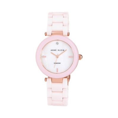 Ladies pink ceramic diamon watch ak/n1018rglp